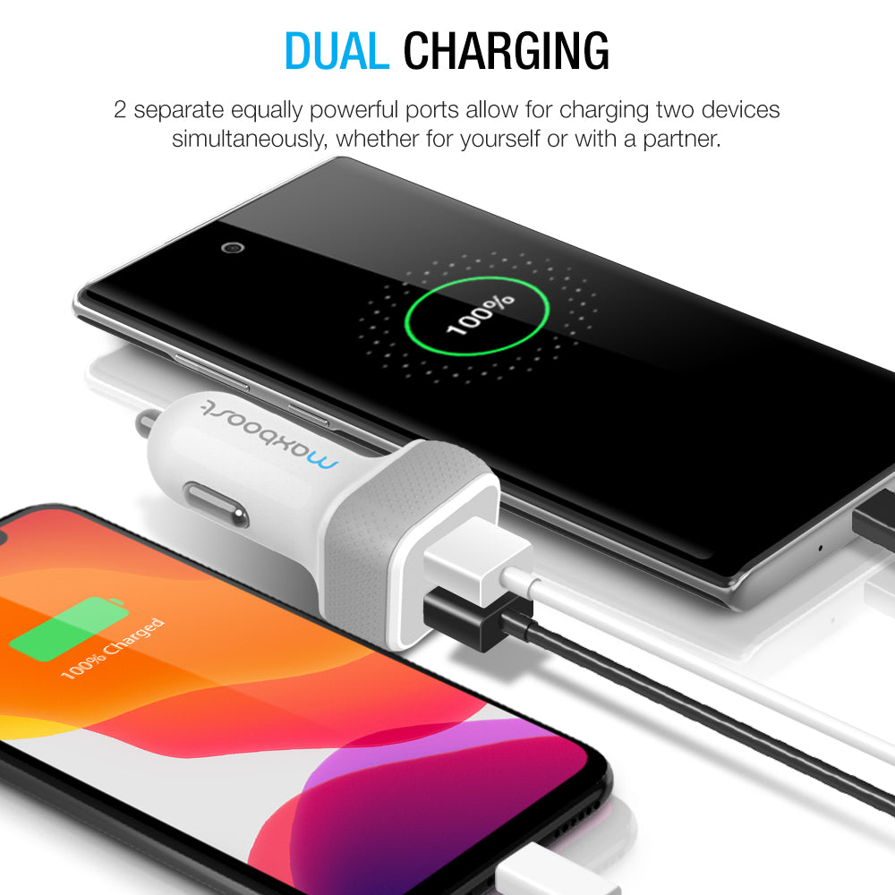 DUAL-PORT USB CHARGER - White