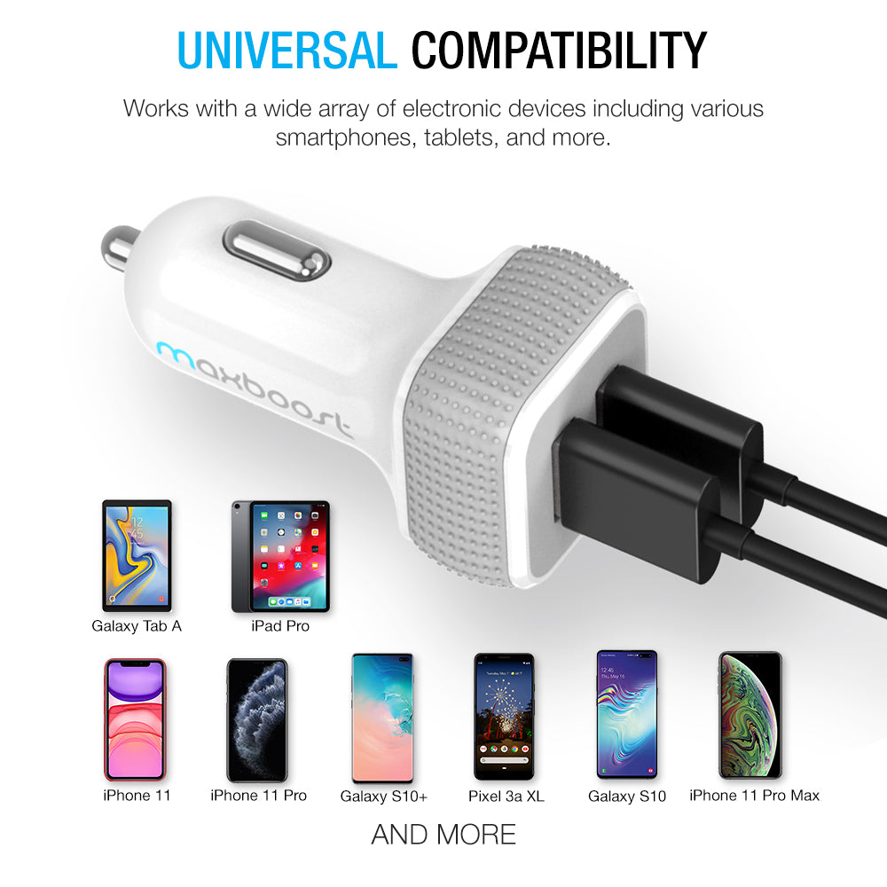 DUAL-PORT USB CHARGER - White