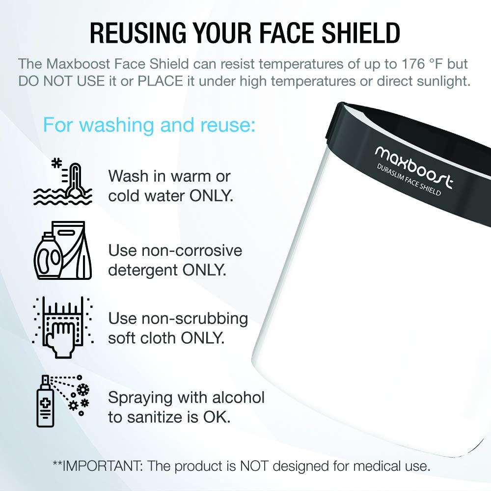 MAXBOOST PROTECTIVE FACE SHIELD – 3 PACK
