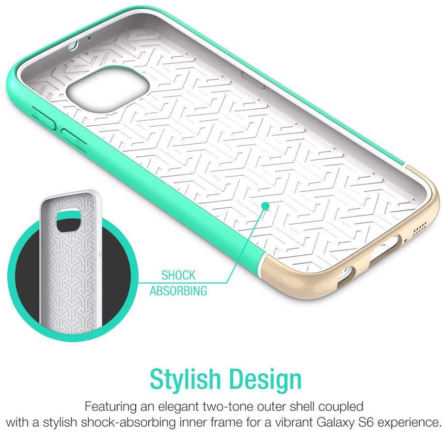 Vibrance Case - Samsung Galaxy S6 (Turquoise/Champagne Gold)