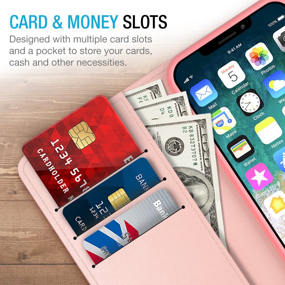 FOLIO WALLET CASE – IPHONE X – ROSE GOLD