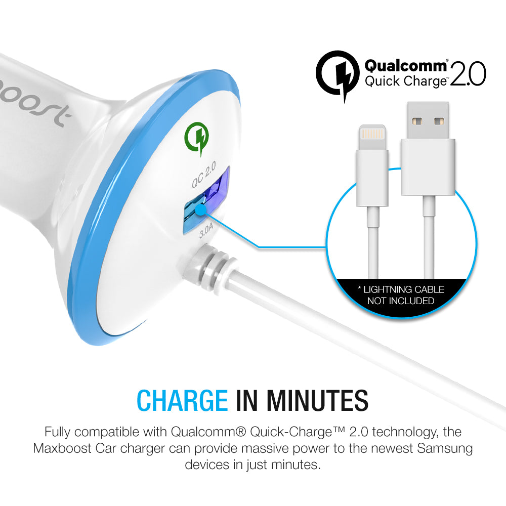 Maxboost Car Charger 1-Port with Type-C Cable - White