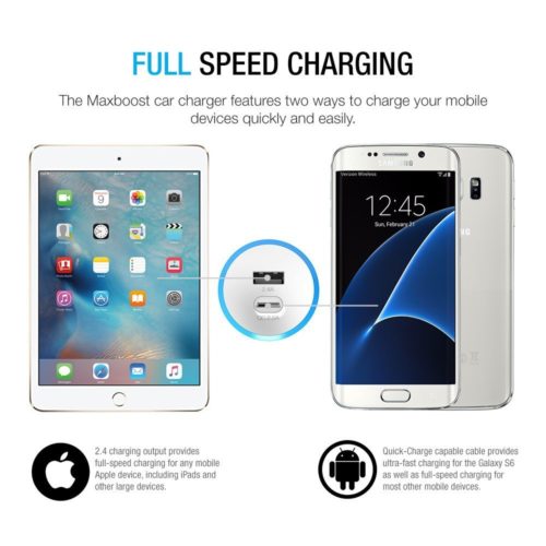 CAR CHARGER W/ MICRO-USB CABLE & LIGHTING CABLE – QUICK CHARGE 2.0