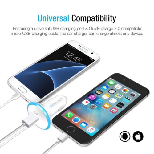 CAR CHARGER W/ MICRO-USB CABLE & LIGHTING CABLE – QUICK CHARGE 2.0