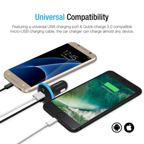 CAR CHARGER W/ MICRO USB CABLE – QUICK CHARGE 3.0