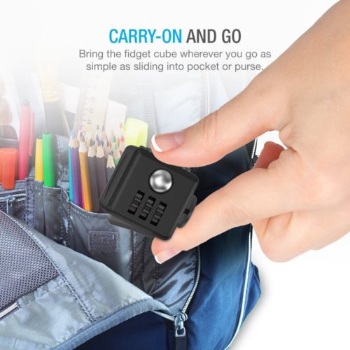 FIDGET CUBE TOY – 6 SIDES [BLACK]