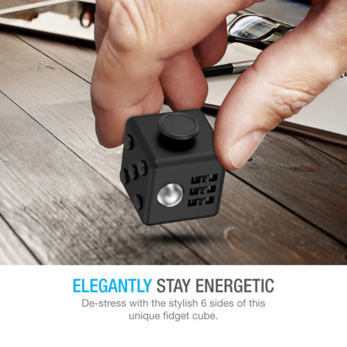 FIDGET CUBE TOY – 6 SIDES [BLACK]