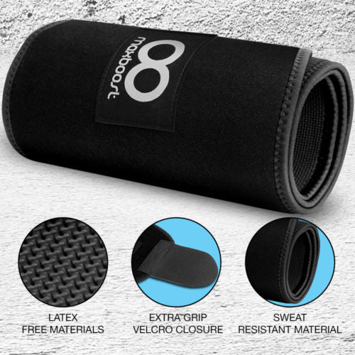 WAIST TRIMMER – PREMIUM FITNESS AB BELT [BLACK, EXTRA LARGE]