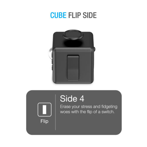 FIDGET CUBE TOY – 6 SIDES [BLACK, 2 PACK]