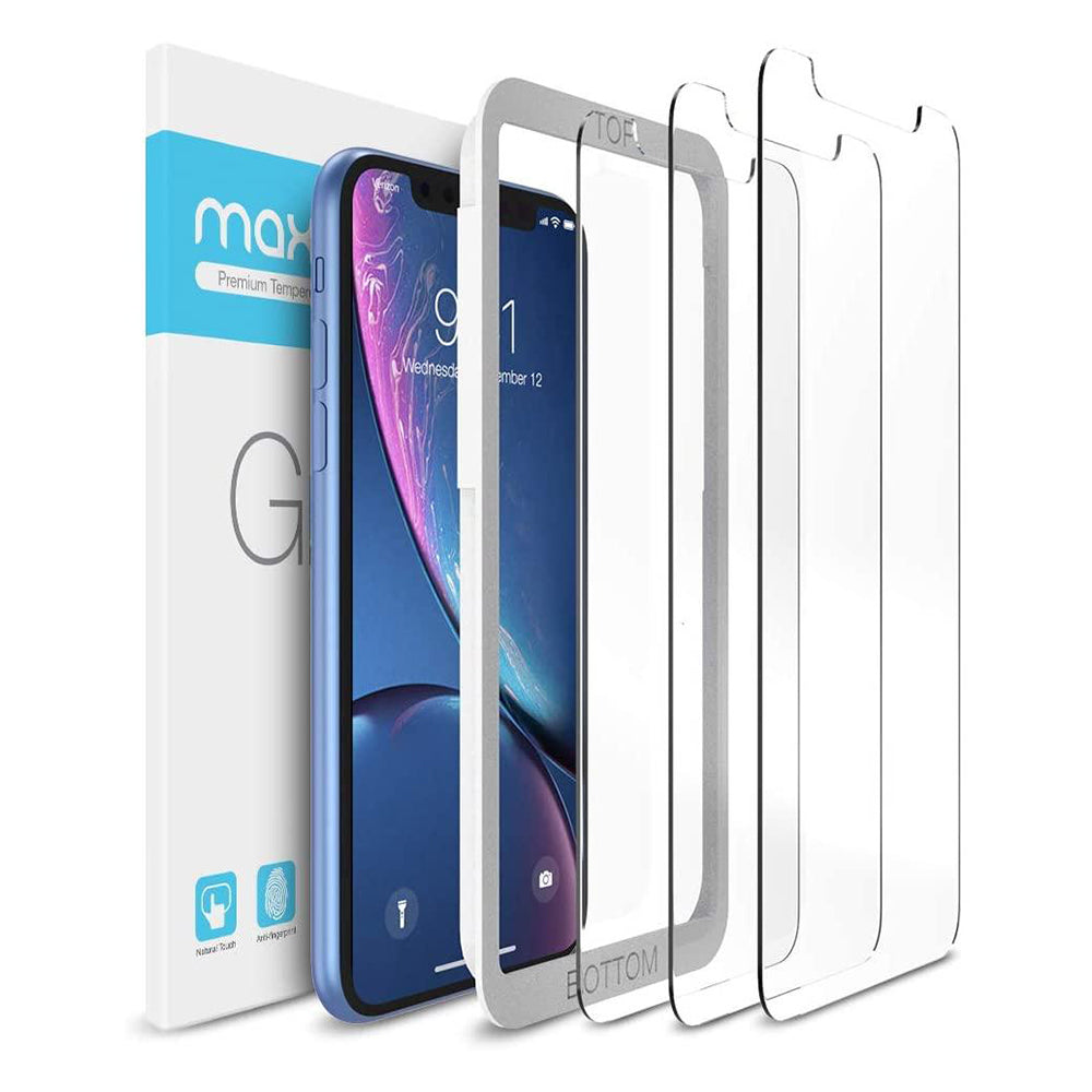 Maxboost Screen Protector Compatible with Apple iPhone 11 and iPhone XR (6.1 Inch) (3 Pack, Clear)