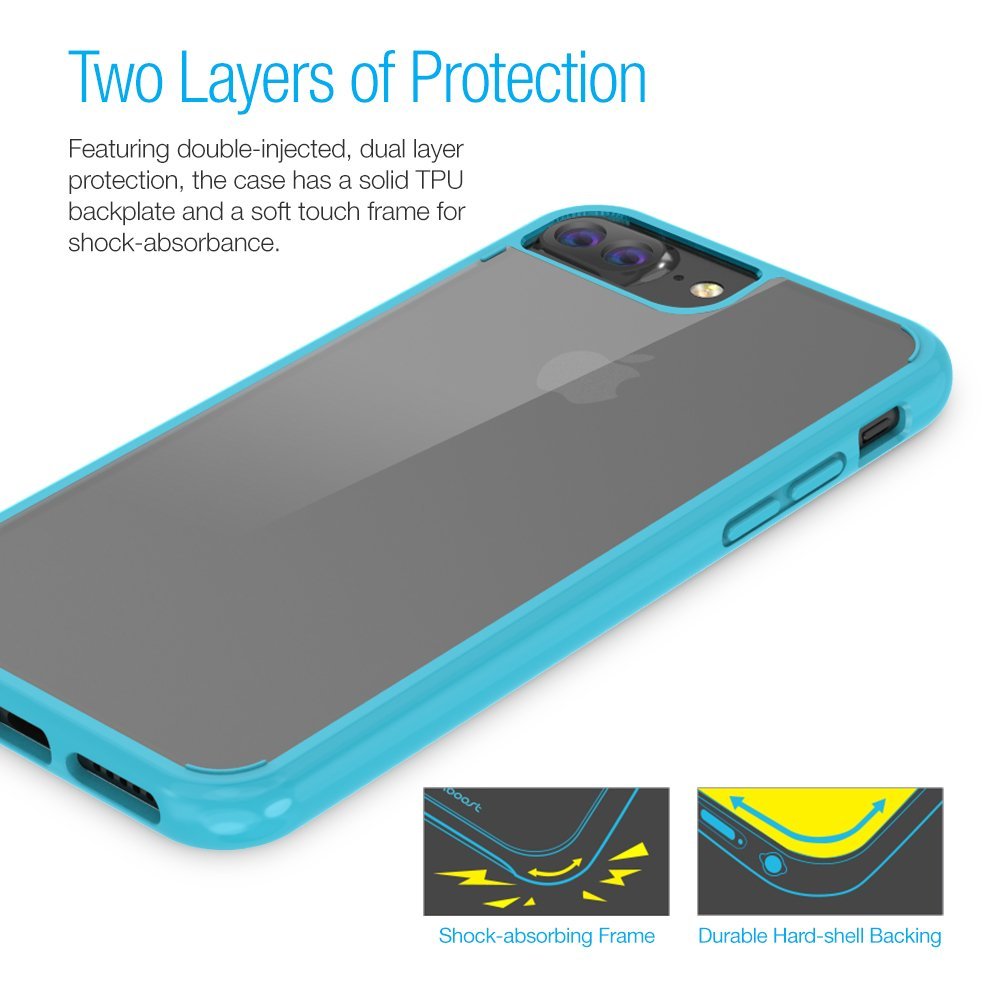 Maxboost Clear Cushion Case – iPhone 8 Plus / iPhone 7 Plus [Blue/Clear]