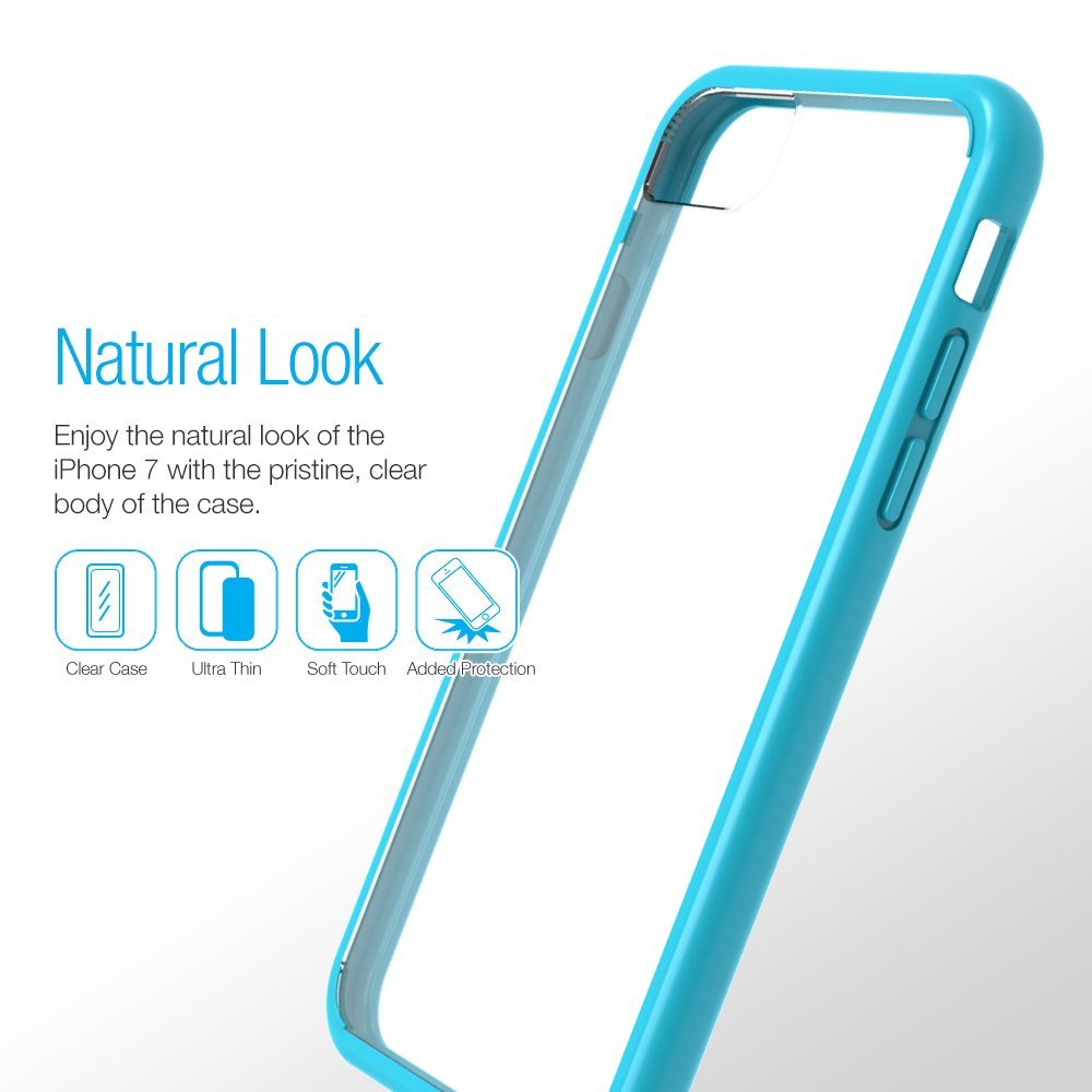 Maxboost Clear Cushion Case – iPhone 8/ iPhone 7 [Turquoise/Clear]