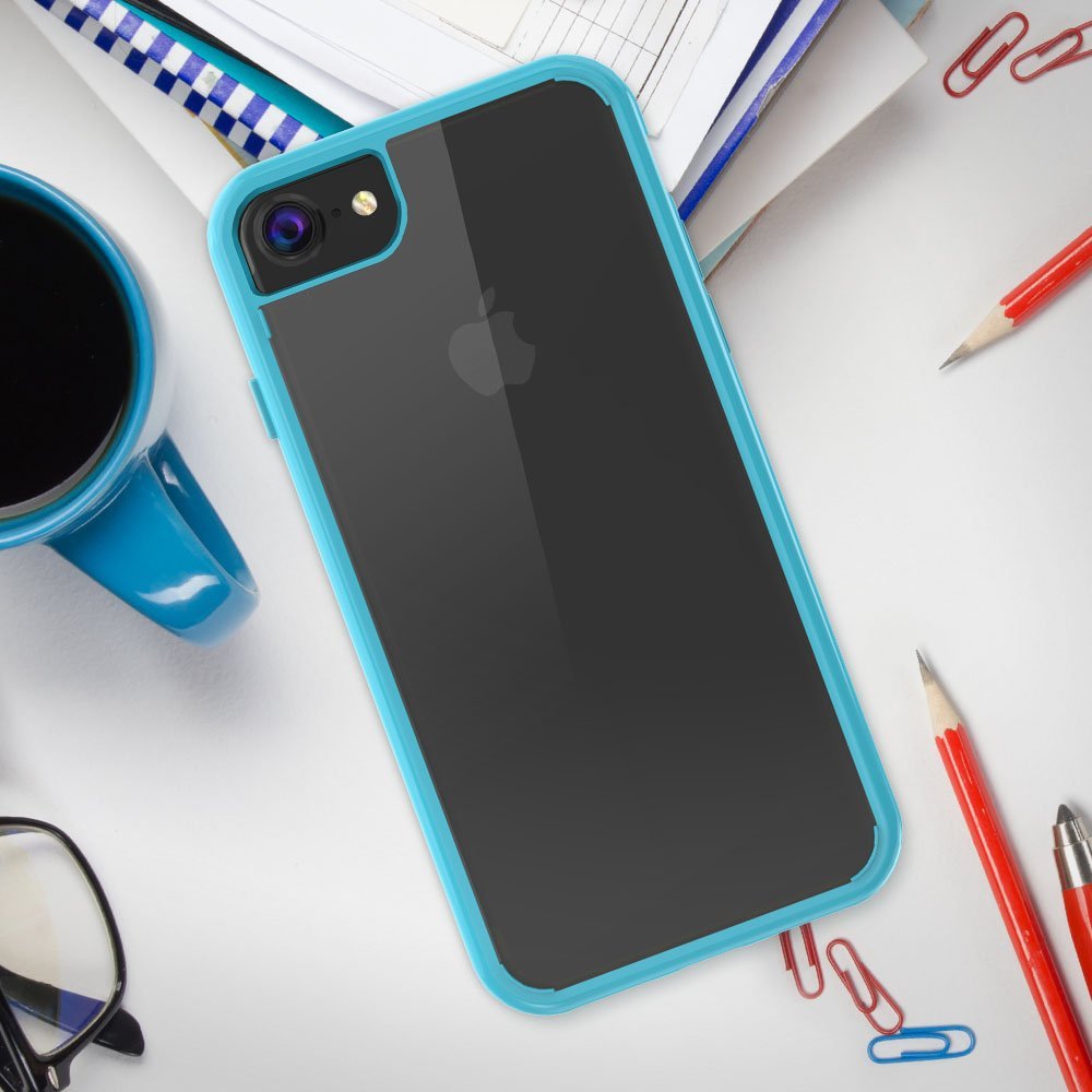 Maxboost Clear Cushion Case – iPhone 8/ iPhone 7 [Turquoise/Clear]