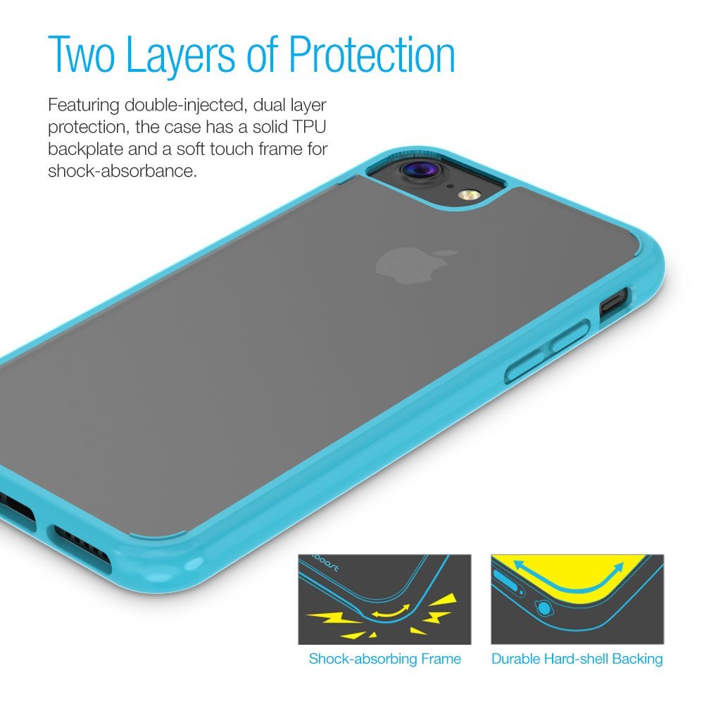 Maxboost Clear Cushion Case – iPhone 8/ iPhone 7 [Turquoise/Clear]