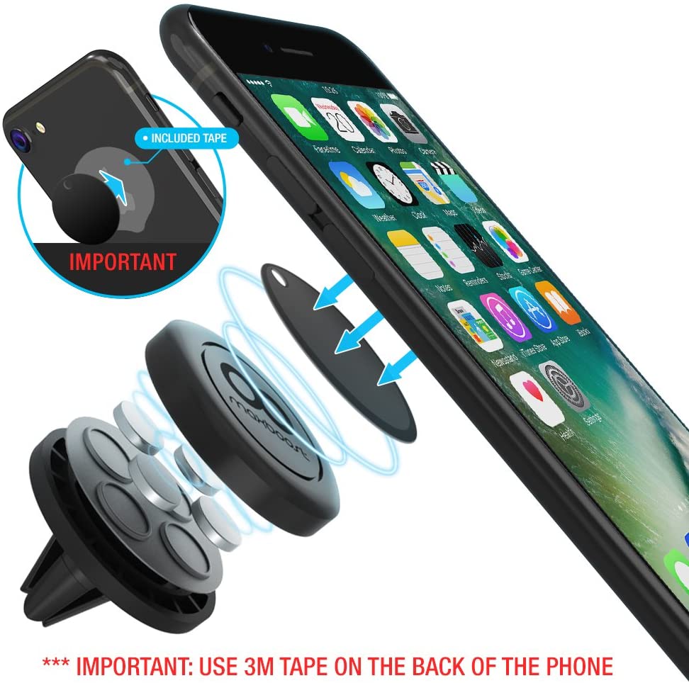 MAXBOOST CAR MOUNT, [2 PACK] UNIVERSAL AIR VENT MAGNETIC PHONE CAR MOUNTS HOLDER FOR IPHONE 11 PRO XS MAX XR X 8 7 PLUS 6, GALAXY S20 ULTRA S10 S10E 5G S9,LG,NOTE 10 /MINI TABLET(COMPATIBLE MOST CASE)