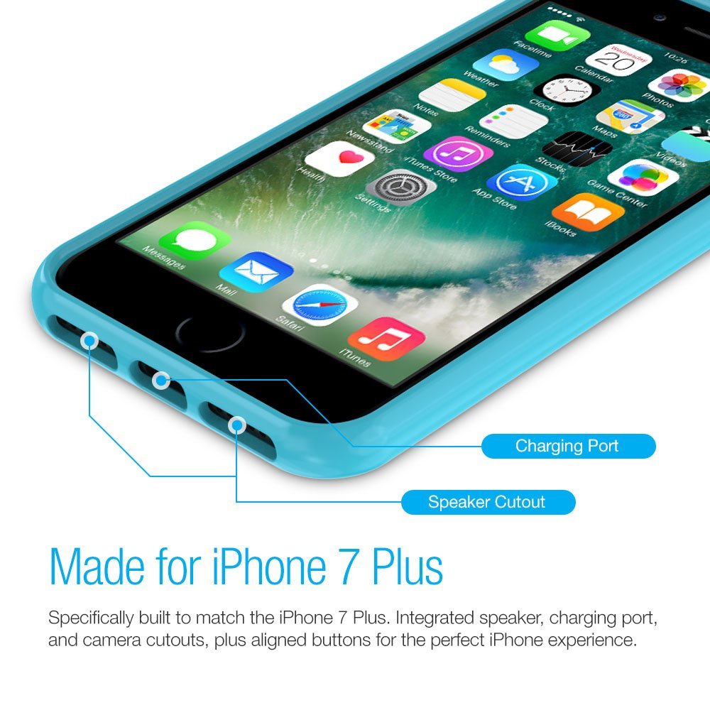 Maxboost Clear Cushion Case – iPhone 8 Plus / iPhone 7 Plus [Blue/Clear]