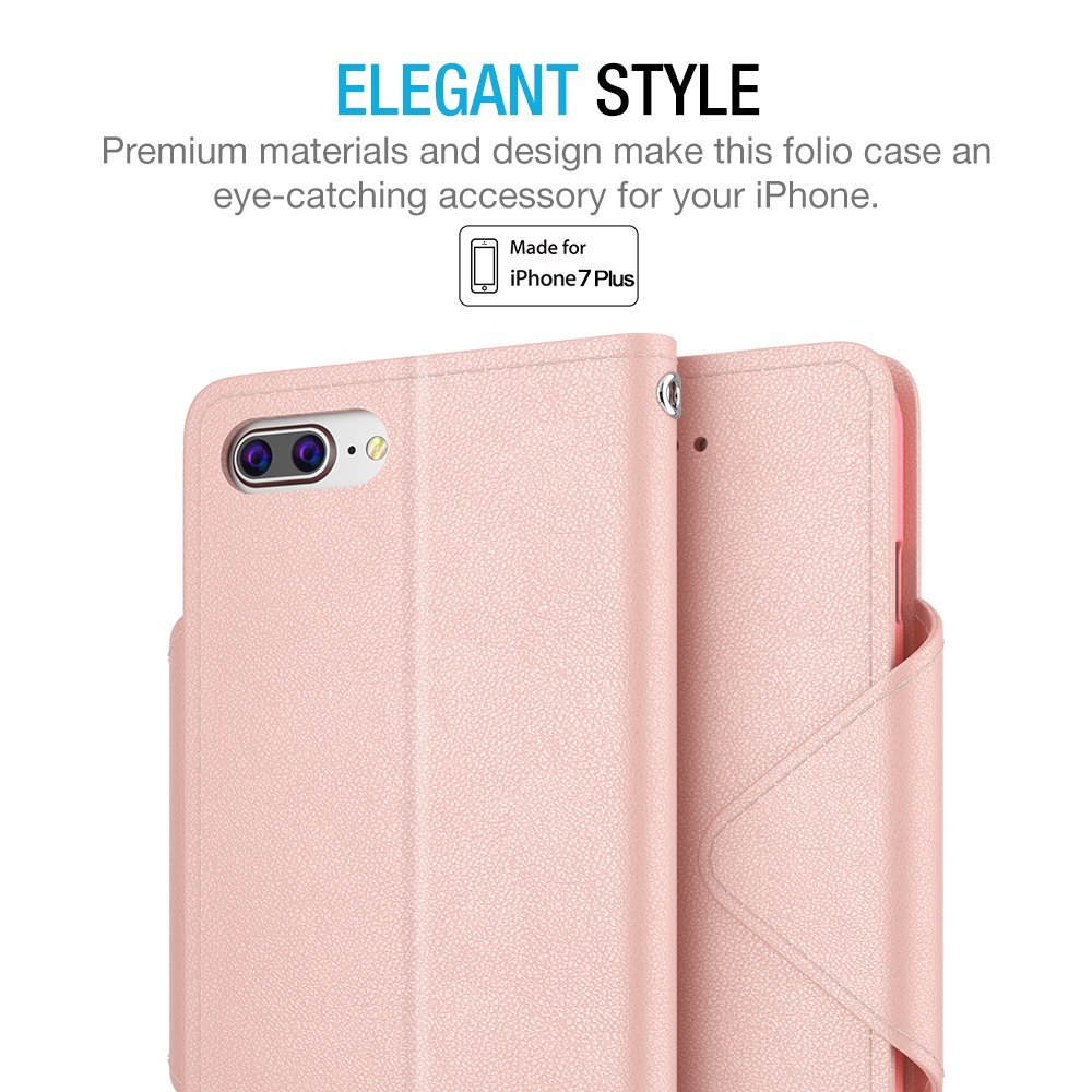 FOLIO WALLET CASE – IPHONE 7 PLUS [ROSE GOLD]