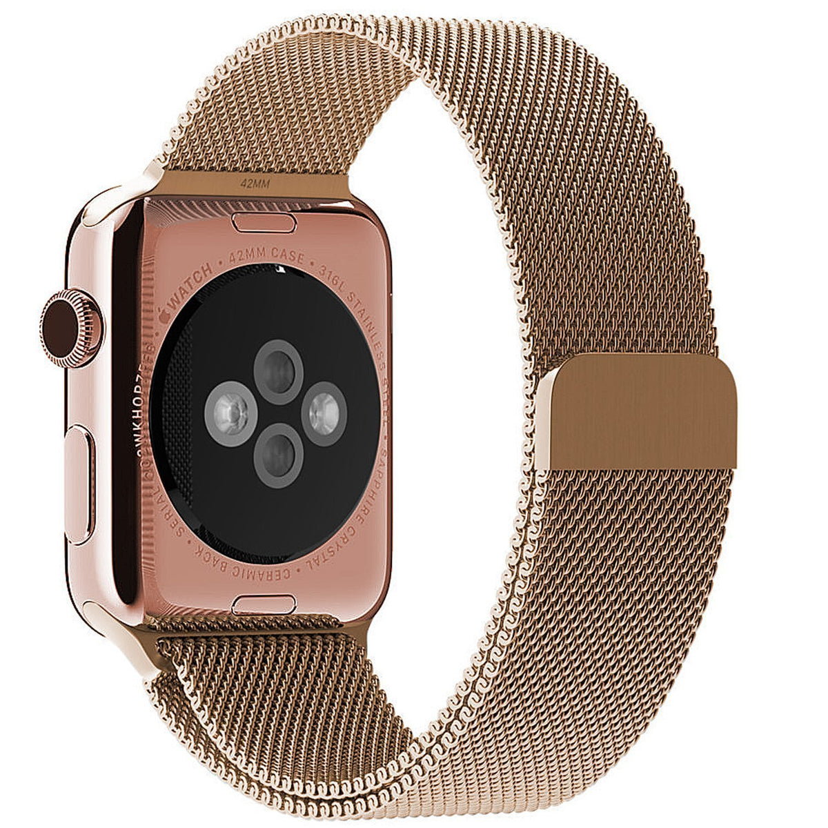 Maxboost Plexus 42mm Milanese Loop Stainless Steel Mesh Bracelet Strap for Apple Watch