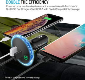 Maxboost Quick Charge 3.0 36W Dual USB Car Charger