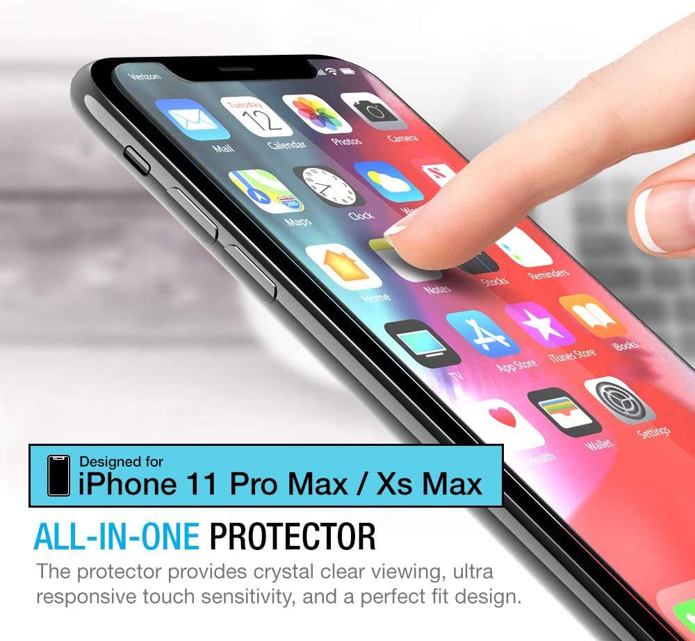 Maxboost Screen Protector for Apple iPhone 11 Pro Max and iPhone Xs Max (6.5") (3 Pack, Clear)