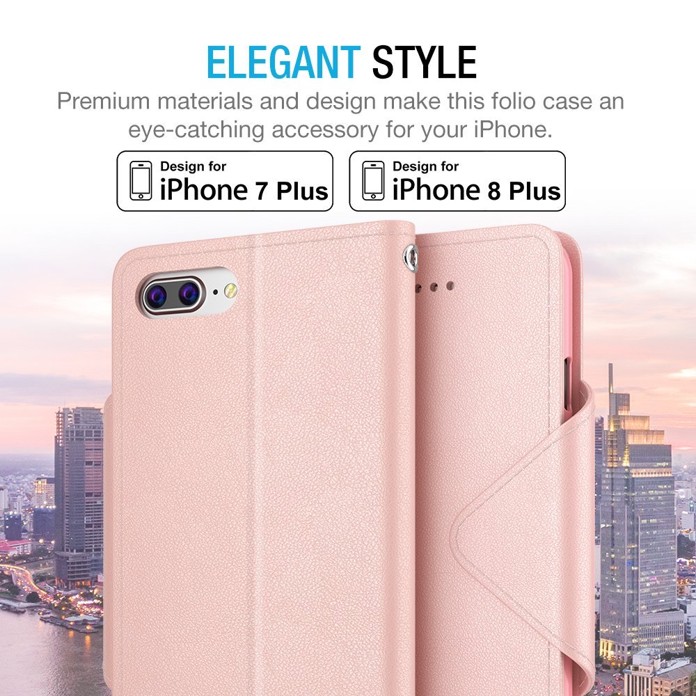FOLIO WALLET CASE – IPHONE 8 PLUS [PINK]