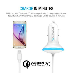 CAR CHARGER W/ MICRO-USB CABLE & LIGHTING CABLE – QUICK CHARGE 2.0